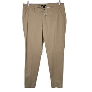 Ellos Womens Modern Stretch Chino Pants 14 Beige Tan Khaki New